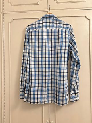 Camisa Tommy Hilfiger Cuadros Azul y Blanco