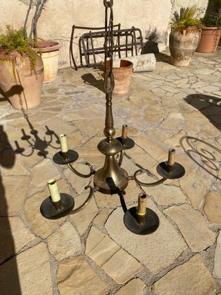 Lámpara de techo antigua metal dorada