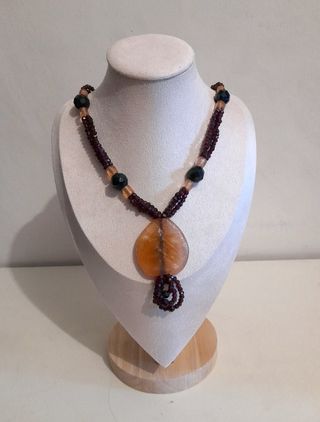 Collana granato pezzo unico artigianale vintage