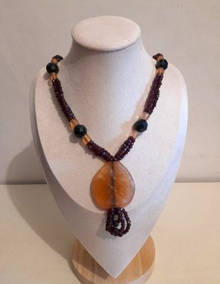 Collana granato pezzo unico artigianale vintage