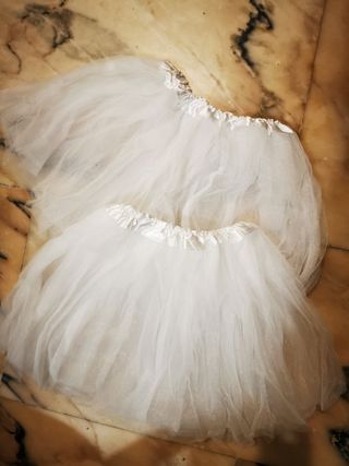 Falda de tul blanca para disfraz de adulto