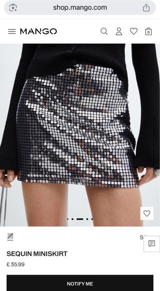 Falda Mango Talla L lentejuelas