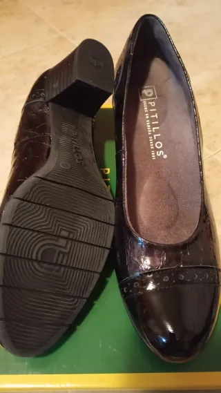 Zapatos tacon ancho Pitillos Mujer Negros Piel