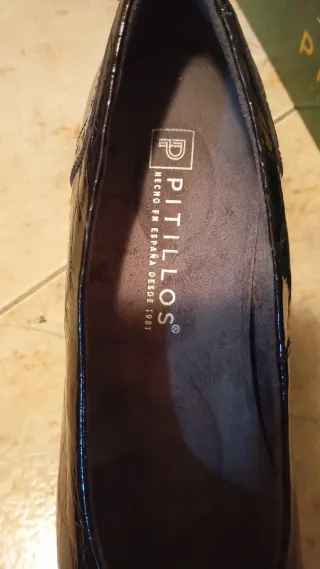 Zapatos tacon ancho Pitillos Mujer Negros Piel