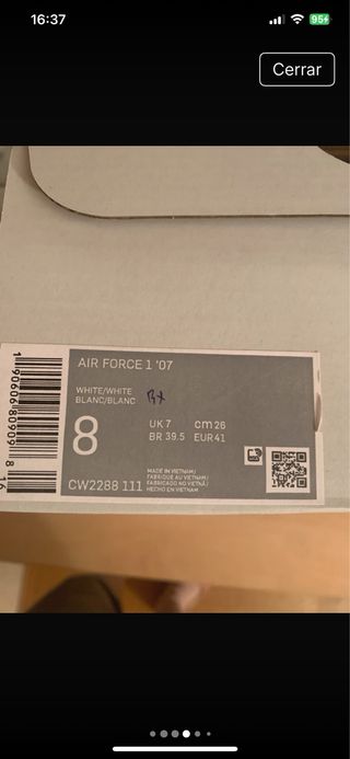 Zapatillas Nike Air Force 1 '07 Blancas.