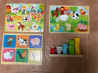 Puzzles de madera granja y animales