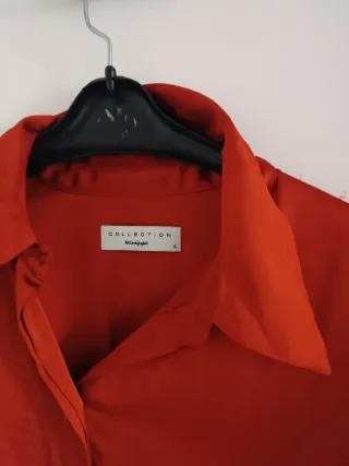 Blusa satinada terracota