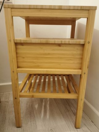 Mesita de noche bambú 40x40x67