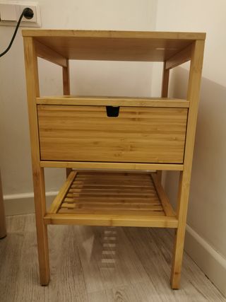 Mesita de noche bambú 40x40x67