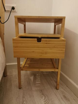 Mesita de noche bambú 40x40x67