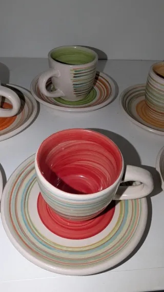 Juego 6 tazas de café de cerámica