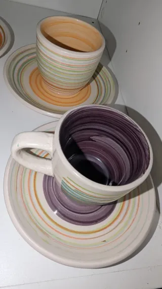 Juego 6 tazas de café de cerámica