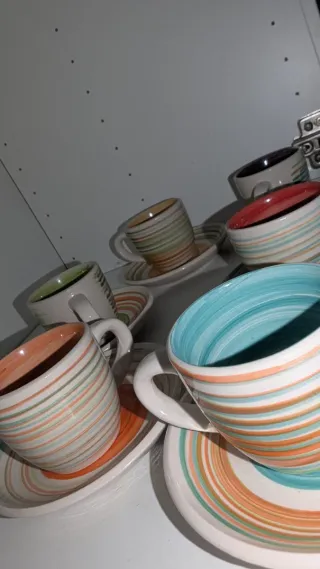 Juego 6 tazas de café de cerámica