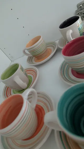 Juego 6 tazas de café de cerámica