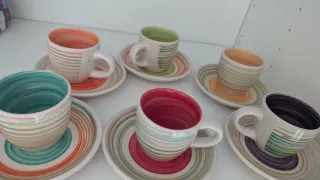 Juego 6 tazas de café de cerámica