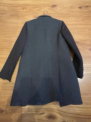 Abrigo lana y neopreno gris/negro