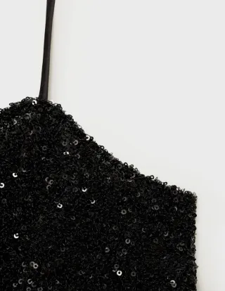 Top lentejuelas negro