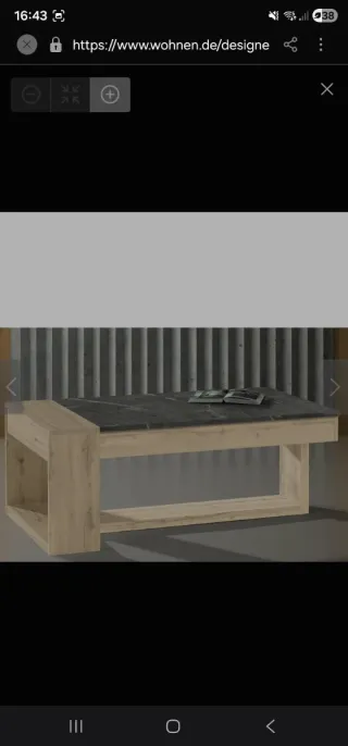 Mesa centro elevable diseño mármol y madera