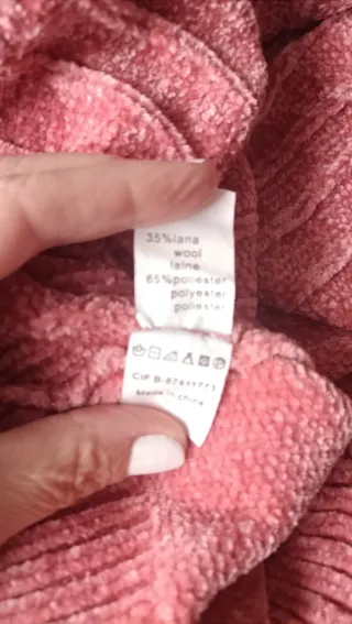 Jersey chenilla mujer cuello alto cremallera