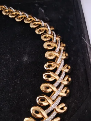 Gargantilla Swarovski Vintage Dorada - Impecable