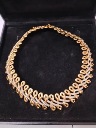 Gargantilla Swarovski Vintage Dorada - Impecable