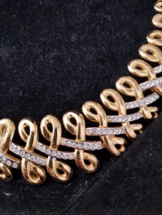 Gargantilla Swarovski Vintage Dorada - Impecable