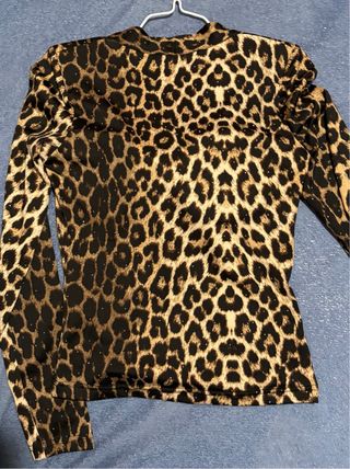 Blusa leopardo fiesta elegante brillos