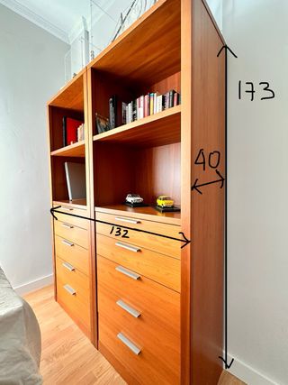 Mueble de salón madera y metal