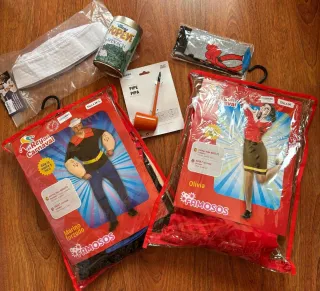 Disfraces Popeye y Olivia con complementos
