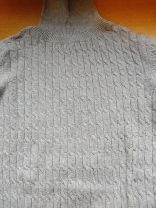 Jersey Fineri cuello alto trenzado blanco