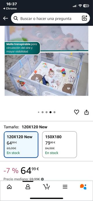 Parque Infantil Bebé PARVULI 120x120