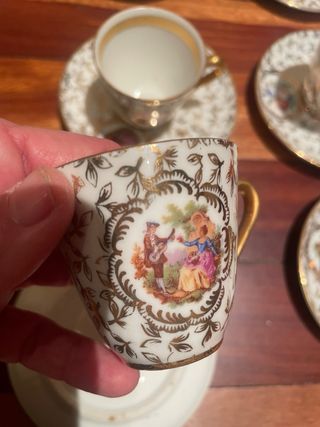 Juego de 6 tazas de café de porcelana