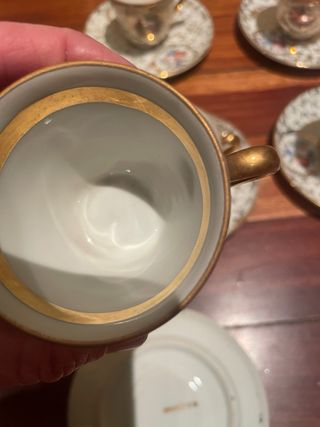 Juego de 6 tazas de café de porcelana