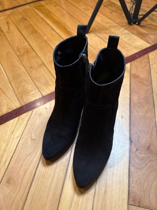 Botines Hogan Piel Ante Negros Talla 38