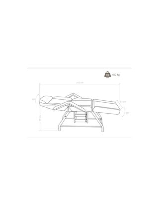 Camilla esteticista y masajista de tres cuerpos