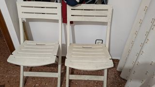2x Sillas Plegables Plástico Blancas