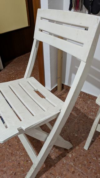 2x Sillas Plegables Plástico Blancas