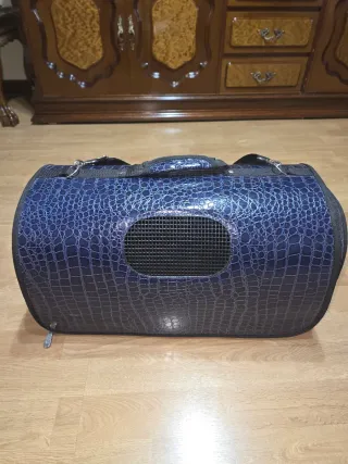 Transportín perro/gato azul