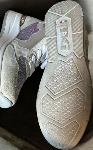 Sneakers Nero Giardini beige/silver usate n 37