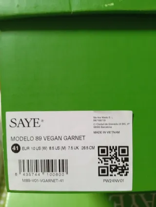 Zapatillas Saye Vegan Garnet Talla 41