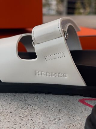 Sandals “HERMES” de cuero blanco - talla “40”
