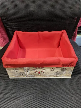 Caja decorativa madera y tela