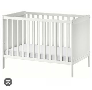 Cuna SUNDVIK blanca 60x120cm + colchón+ chichonera