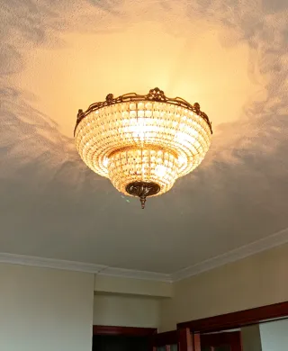 Lámpara Techo Bronce y Cristal Murano 55cm