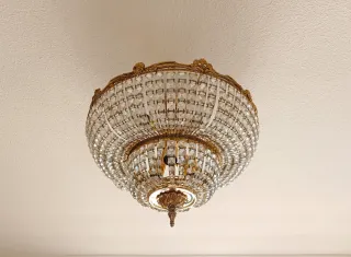 Lámpara Techo Bronce y Cristal Murano 55cm