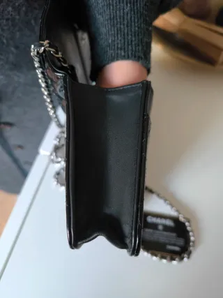 Bolso Chanel Negro Charol Acolchado