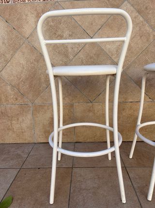 Juego de 2 Sillas Altas Cocina Metal