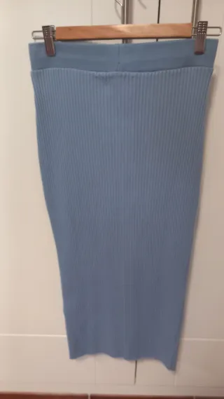 Falda midi Zara azul
