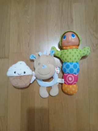 Lote Peluches Bebé Jirafa Helado Gusano Gusiluz