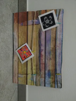 Portafoto con cordino effetto legno